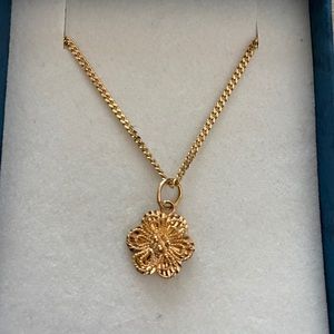 14KT Gold Flower Pendant Chain